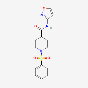 molecular formula C15H17N3O4S B5221436 N-3-isoxazolyl-1-(phenylsulfonyl)-4-piperidinecarboxamide 