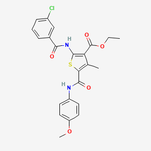 ethyl 2-[(3-chlorobenzoyl)amino]-5-{[(4-methoxyphenyl)amino]carbonyl}-4-methyl-3-thiophenecarboxylate