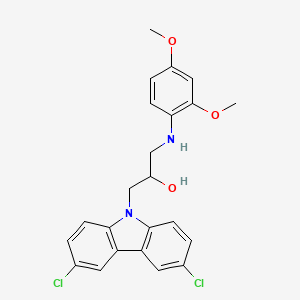 molecular formula C23H22Cl2N2O3 B5221511 1-(3,6-dichloro-9H-carbazol-9-yl)-3-[(2,4-dimethoxyphenyl)amino]-2-propanol 