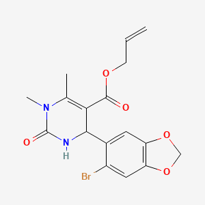 allyl 4-(6-bromo-1,3-benzodioxol-5-yl)-1,6-dimethyl-2-oxo-1,2,3,4-tetrahydro-5-pyrimidinecarboxylate