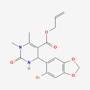 molecular formula C17H17BrN2O5 B5221513 allyl 4-(6-bromo-1,3-benzodioxol-5-yl)-1,6-dimethyl-2-oxo-1,2,3,4-tetrahydro-5-pyrimidinecarboxylate 