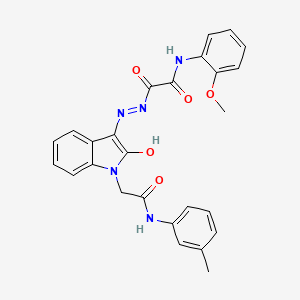 molecular formula C26H23N5O5 B5221526 N-(2-methoxyphenyl)-2-[2-(1-{2-[(3-methylphenyl)amino]-2-oxoethyl}-2-oxo-1,2-dihydro-3H-indol-3-ylidene)hydrazino]-2-oxoacetamide 