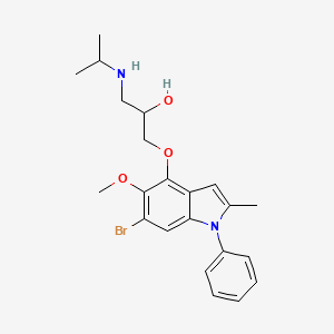 molecular formula C22H27BrN2O3 B5221530 1-[(6-bromo-5-methoxy-2-methyl-1-phenyl-1H-indol-4-yl)oxy]-3-(isopropylamino)-2-propanol 