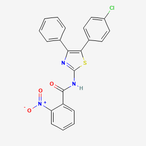 molecular formula C22H14ClN3O3S B5221549 N-[5-(4-chlorophenyl)-4-phenyl-1,3-thiazol-2-yl]-2-nitrobenzamide 