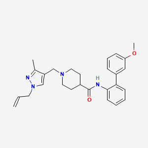 molecular formula C27H32N4O2 B5221583 1-[(1-allyl-3-methyl-1H-pyrazol-4-yl)methyl]-N-(3'-methoxy-2-biphenylyl)-4-piperidinecarboxamide 