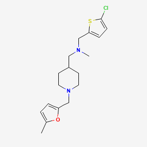 molecular formula C18H25ClN2OS B5221594 1-(5-chloro-2-thienyl)-N-methyl-N-({1-[(5-methyl-2-furyl)methyl]-4-piperidinyl}methyl)methanamine 