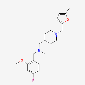 molecular formula C21H29FN2O2 B5221613 (4-fluoro-2-methoxybenzyl)methyl({1-[(5-methyl-2-furyl)methyl]-4-piperidinyl}methyl)amine 