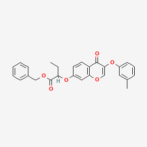 molecular formula C27H24O6 B5221626 benzyl 2-{[3-(3-methylphenoxy)-4-oxo-4H-chromen-7-yl]oxy}butanoate 