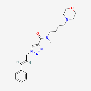 molecular formula C21H29N5O2 B5221645 N-methyl-N-[4-(4-morpholinyl)butyl]-1-[(2E)-3-phenyl-2-propen-1-yl]-1H-1,2,3-triazole-4-carboxamide 