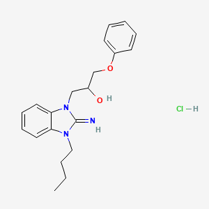 molecular formula C20H26ClN3O2 B5221653 1-(3-butyl-2-imino-2,3-dihydro-1H-benzimidazol-1-yl)-3-phenoxy-2-propanol hydrochloride 