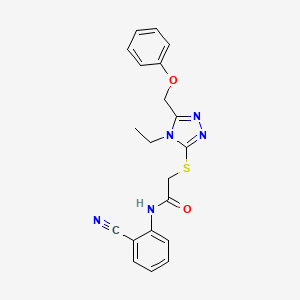 molecular formula C20H19N5O2S B5221660 N-(2-cyanophenyl)-2-{[4-ethyl-5-(phenoxymethyl)-4H-1,2,4-triazol-3-yl]thio}acetamide 