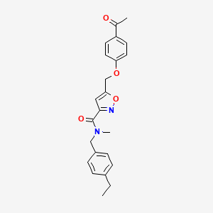 molecular formula C23H24N2O4 B5221681 5-[(4-acetylphenoxy)methyl]-N-(4-ethylbenzyl)-N-methyl-3-isoxazolecarboxamide 