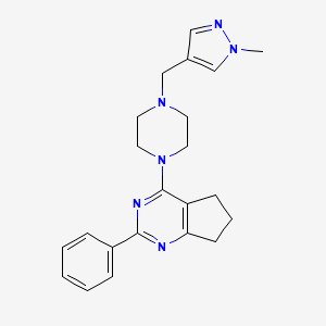 molecular formula C22H26N6 B5221684 4-{4-[(1-methyl-1H-pyrazol-4-yl)methyl]-1-piperazinyl}-2-phenyl-6,7-dihydro-5H-cyclopenta[d]pyrimidine 