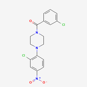 molecular formula C17H15Cl2N3O3 B5221704 1-(3-chlorobenzoyl)-4-(2-chloro-4-nitrophenyl)piperazine 