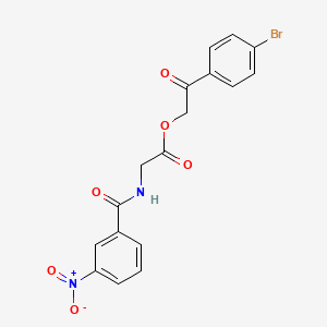 molecular formula C17H13BrN2O6 B5221727 2-(4-bromophenyl)-2-oxoethyl N-(3-nitrobenzoyl)glycinate 