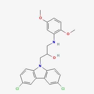 molecular formula C23H22Cl2N2O3 B5221736 1-(3,6-dichloro-9H-carbazol-9-yl)-3-[(2,5-dimethoxyphenyl)amino]-2-propanol 
