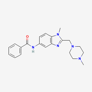molecular formula C21H25N5O B5221744 N-{1-methyl-2-[(4-methyl-1-piperazinyl)methyl]-1H-benzimidazol-5-yl}benzamide 