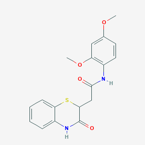 molecular formula C18H18N2O4S B5221752 N-(2,4-dimethoxyphenyl)-2-(3-oxo-3,4-dihydro-2H-1,4-benzothiazin-2-yl)acetamide 