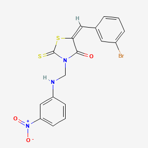 molecular formula C17H12BrN3O3S2 B5221755 5-(3-bromobenzylidene)-3-{[(3-nitrophenyl)amino]methyl}-2-thioxo-1,3-thiazolidin-4-one 