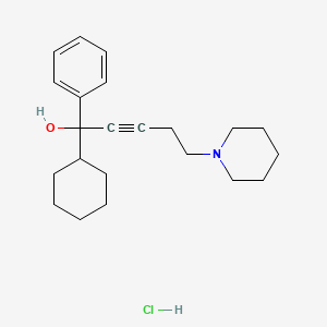 molecular formula C22H32ClNO B5221791 1-cyclohexyl-1-phenyl-5-(1-piperidinyl)-2-pentyn-1-ol hydrochloride 
