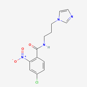 molecular formula C13H13ClN4O3 B5221809 4-chloro-N-[3-(1H-imidazol-1-yl)propyl]-2-nitrobenzamide 
