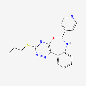 molecular formula C18H17N5OS B5221817 3-(propylthio)-6-(4-pyridinyl)-6,7-dihydro[1,2,4]triazino[5,6-d][3,1]benzoxazepine 