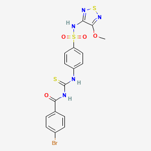 molecular formula C17H14BrN5O4S3 B5221833 4-bromo-N-{[(4-{[(4-methoxy-1,2,5-thiadiazol-3-yl)amino]sulfonyl}phenyl)amino]carbonothioyl}benzamide 