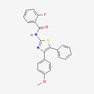 molecular formula C23H17FN2O2S B5221840 2-fluoro-N-[4-(4-methoxyphenyl)-5-phenyl-1,3-thiazol-2-yl]benzamide 