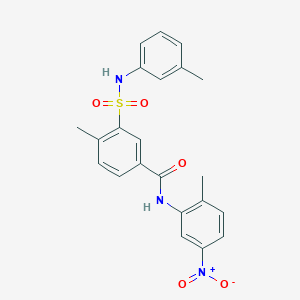 molecular formula C22H21N3O5S B5221846 4-methyl-N-(2-methyl-5-nitrophenyl)-3-{[(3-methylphenyl)amino]sulfonyl}benzamide 