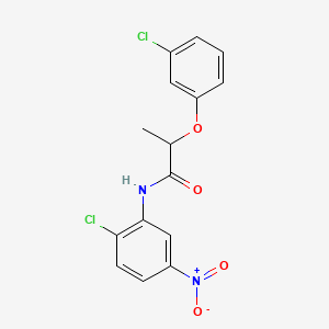 molecular formula C15H12Cl2N2O4 B5221853 N-(2-chloro-5-nitrophenyl)-2-(3-chlorophenoxy)propanamide 