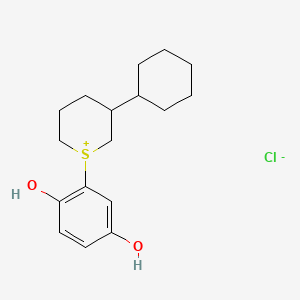 3-cyclohexyl-1-(2,5-dihydroxyphenyl)tetrahydro-2H-thiopyranium chloride