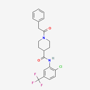 molecular formula C21H20ClF3N2O2 B5221870 N-[2-chloro-5-(trifluoromethyl)phenyl]-1-(phenylacetyl)-4-piperidinecarboxamide 