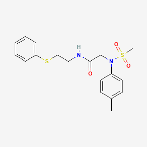 molecular formula C18H22N2O3S2 B5221876 N~2~-(4-methylphenyl)-N~2~-(methylsulfonyl)-N~1~-[2-(phenylthio)ethyl]glycinamide 
