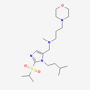 molecular formula C20H38N4O3S B5221917 N-{[2-(isopropylsulfonyl)-1-(3-methylbutyl)-1H-imidazol-5-yl]methyl}-N-methyl-3-(4-morpholinyl)-1-propanamine 