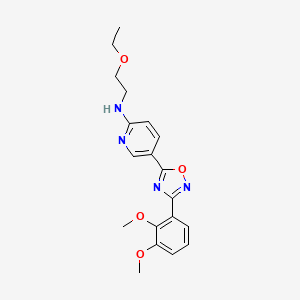 molecular formula C19H22N4O4 B5221942 5-[3-(2,3-dimethoxyphenyl)-1,2,4-oxadiazol-5-yl]-N-(2-ethoxyethyl)-2-pyridinamine 