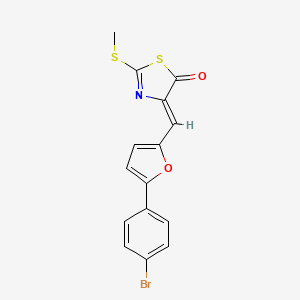 molecular formula C15H10BrNO2S2 B5221958 4-{[5-(4-bromophenyl)-2-furyl]methylene}-2-(methylthio)-1,3-thiazol-5(4H)-one 