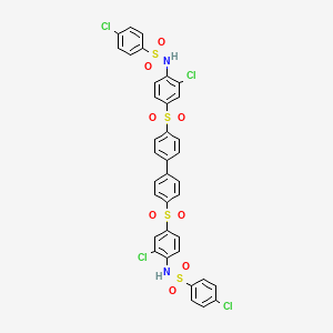 molecular formula C36H24Cl4N2O8S4 B5221963 N,N'-{4,4'-biphenyldiylbis[sulfonyl(2-chloro-4,1-phenylene)]}bis(4-chlorobenzenesulfonamide) 