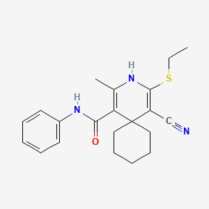 molecular formula C21H25N3OS B5221972 5-cyano-4-(ethylthio)-2-methyl-N-phenyl-3-azaspiro[5.5]undeca-1,4-diene-1-carboxamide 