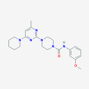 molecular formula C22H30N6O2 B5221986 N-(3-methoxyphenyl)-4-[4-methyl-6-(1-piperidinyl)-2-pyrimidinyl]-1-piperazinecarboxamide 