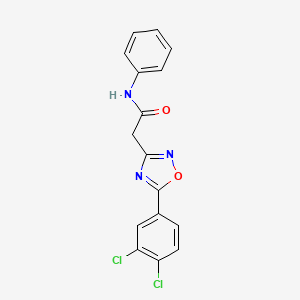molecular formula C16H11Cl2N3O2 B5221990 2-[5-(3,4-dichlorophenyl)-1,2,4-oxadiazol-3-yl]-N-phenylacetamide 