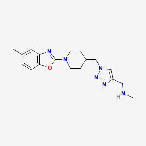 molecular formula C18H24N6O B5221996 N-methyl-1-(1-{[1-(5-methyl-1,3-benzoxazol-2-yl)-4-piperidinyl]methyl}-1H-1,2,3-triazol-4-yl)methanamine bis(trifluoroacetate) 
