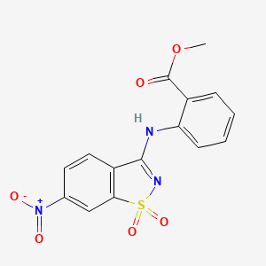 molecular formula C15H11N3O6S B5222024 methyl 2-[(6-nitro-1,1-dioxido-1,2-benzisothiazol-3-yl)amino]benzoate 