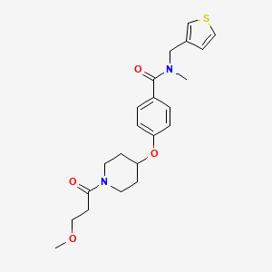 molecular formula C22H28N2O4S B5222057 4-{[1-(3-methoxypropanoyl)-4-piperidinyl]oxy}-N-methyl-N-(3-thienylmethyl)benzamide 