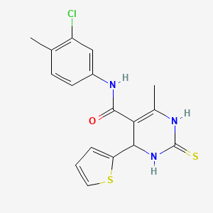 N-(3-chloro-4-methylphenyl)-6-methyl-4-(2-thienyl)-2-thioxo-1,2,3,4-tetrahydro-5-pyrimidinecarboxamide