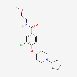 molecular formula C20H29ClN2O3 B5222093 3-chloro-4-[(1-cyclopentyl-4-piperidinyl)oxy]-N-(2-methoxyethyl)benzamide 