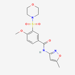 molecular formula C16H19N3O6S B5222129 4-methoxy-N-(5-methyl-3-isoxazolyl)-3-(4-morpholinylsulfonyl)benzamide 