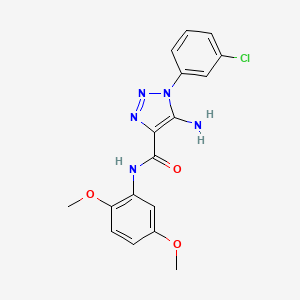 molecular formula C17H16ClN5O3 B5222135 5-amino-1-(3-chlorophenyl)-N-(2,5-dimethoxyphenyl)-1H-1,2,3-triazole-4-carboxamide 