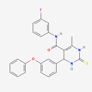 N-(3-fluorophenyl)-6-methyl-4-(3-phenoxyphenyl)-2-thioxo-1,2,3,4-tetrahydro-5-pyrimidinecarboxamide