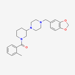 1-(1,3-benzodioxol-5-ylmethyl)-4-[1-(2-methylbenzoyl)-3-piperidinyl]piperazine