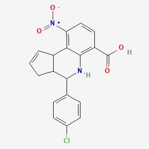 molecular formula C19H15ClN2O4 B5222166 4-(4-chlorophenyl)-9-nitro-3a,4,5,9b-tetrahydro-3H-cyclopenta[c]quinoline-6-carboxylic acid 